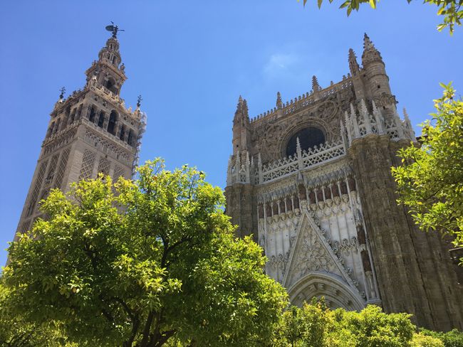 La Giralda (links) & Kathedrale von Sevilla  