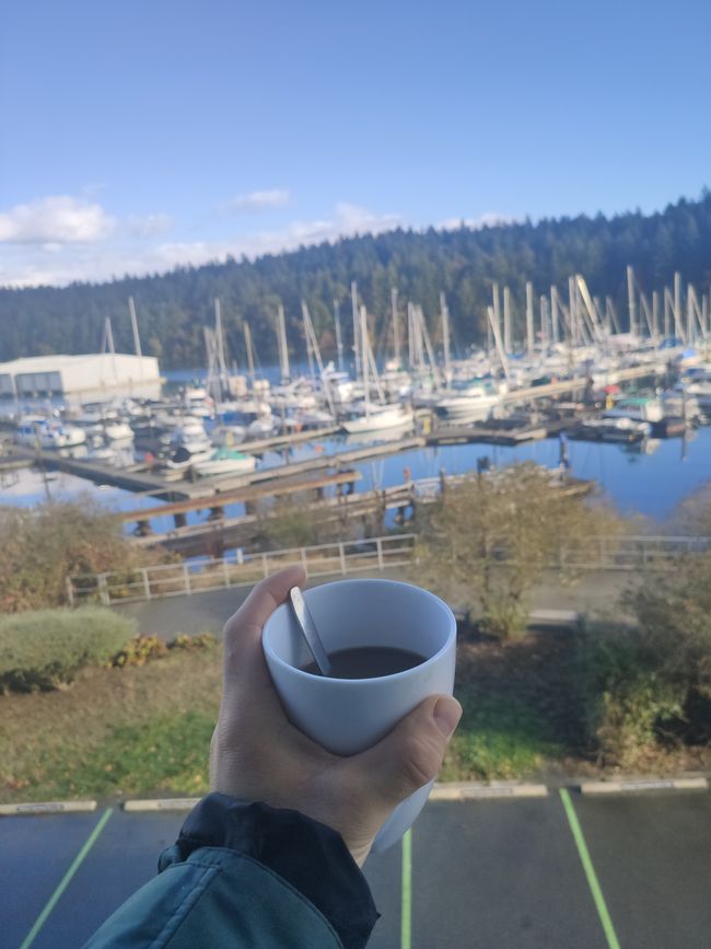 Morgendlicher Kaffee in Nanaimo