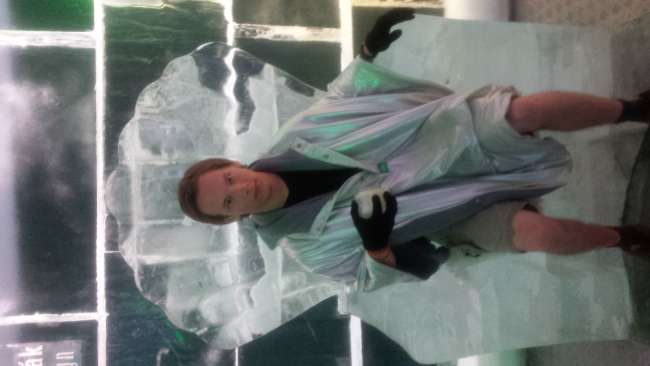 In the Ice Bar.