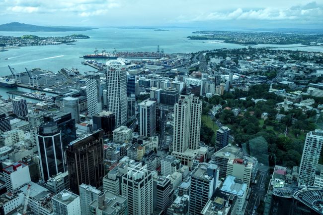 Blick vom Sky Tower auf Auckland