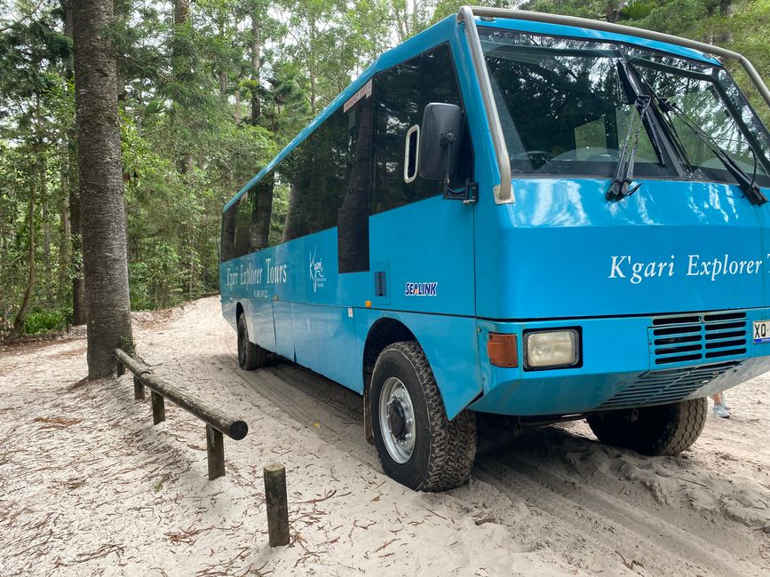 Our bus on the roads of Fraser Island
