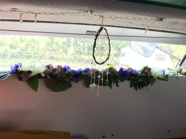 Homemade decoration in the campervan