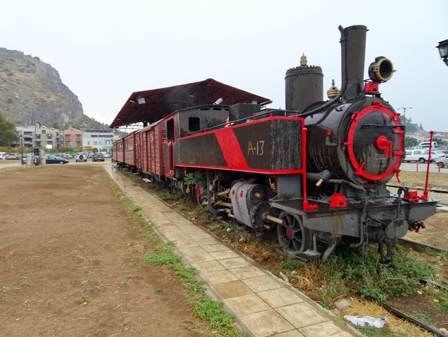 Oldtimer - Narrow-gauge railway at the port of Nafplion
