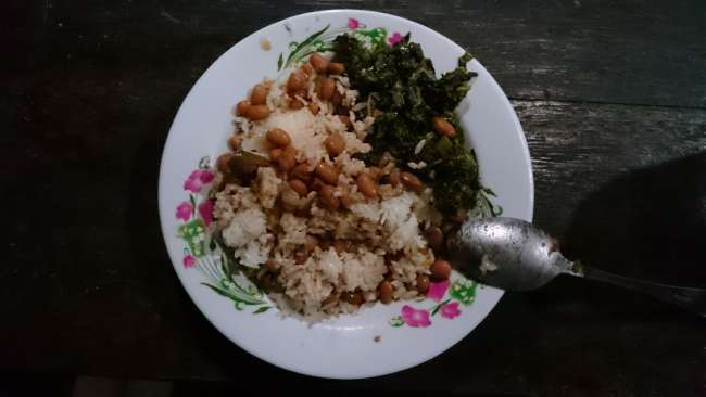 Abendessen Variante 2: Reis mit Bohnen (oder Gemüse) 