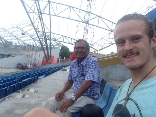 Seeing the stadium of Iquitos with my tío Bernardo