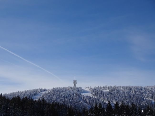 Klinovec ski resort in beautiful weather