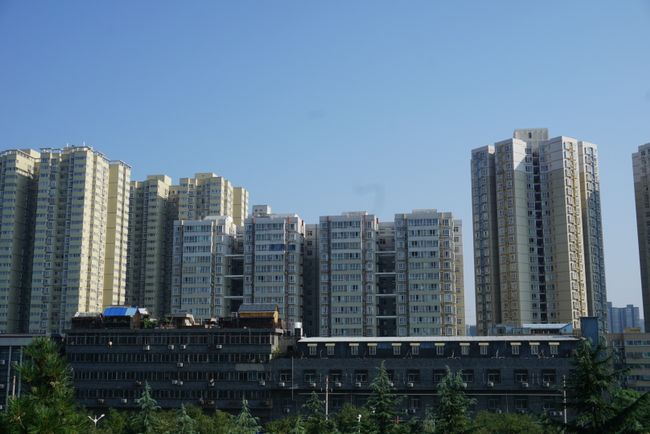 View of the skyscrapers from the wall