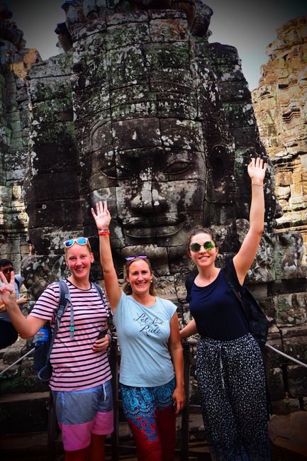 Willemien, Irene, and me at the Bayon Temple 