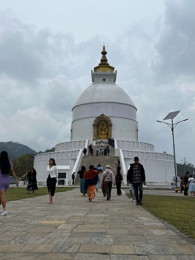 The Peace Pagoda. Admission only in silence and barefoot.