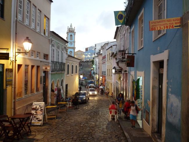 Pelourinho (old town of Salvador) in the evening