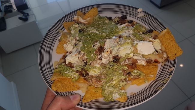 Our host Sean made nachos with dip for all of us. 