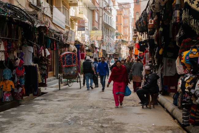 Das Stadtzentrum von Kathmandu
