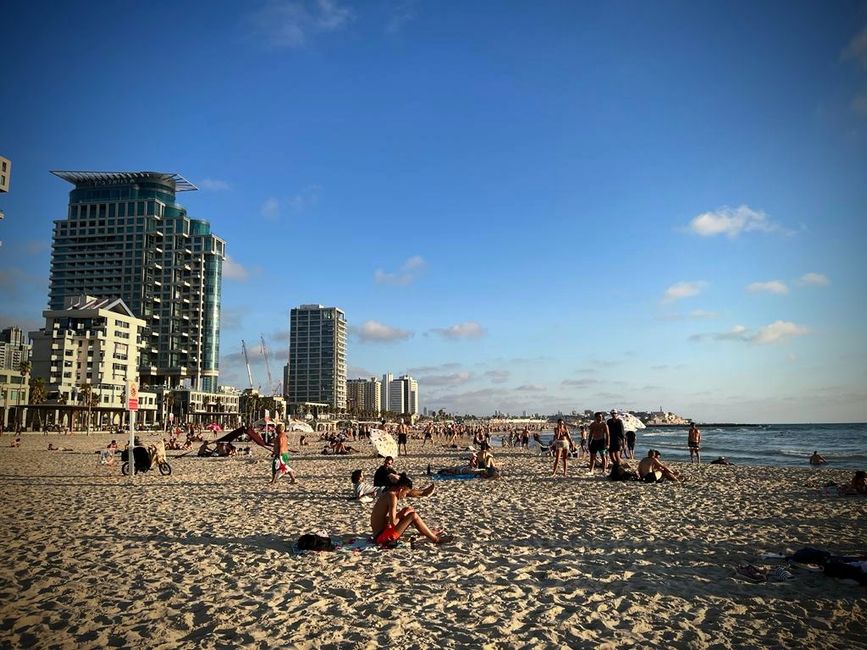 Ankunft und Jerusalem Beach