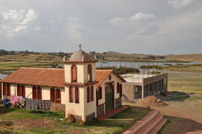 Small but ugly church at the tourist hotspot in Sillustani