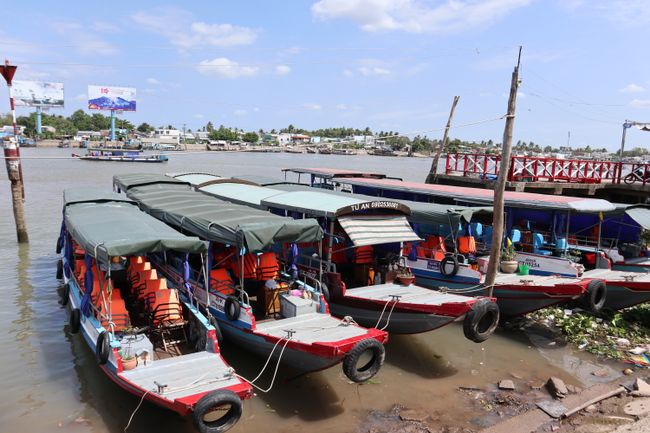 Excursion boats on the Mekong.