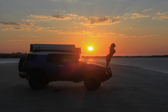 the best hood ornament far and wide (at Cable Beach in Broome)
