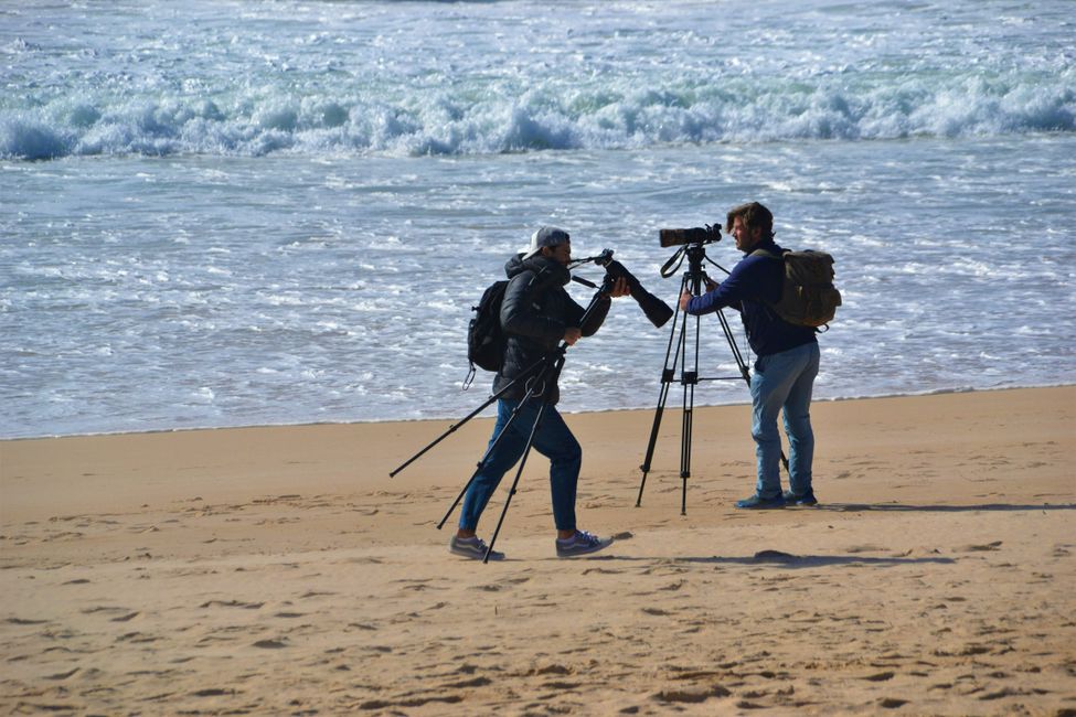 zwei der vielen Kameras am Strand