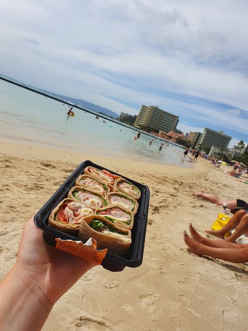 Mittag am Waikiki Beach 