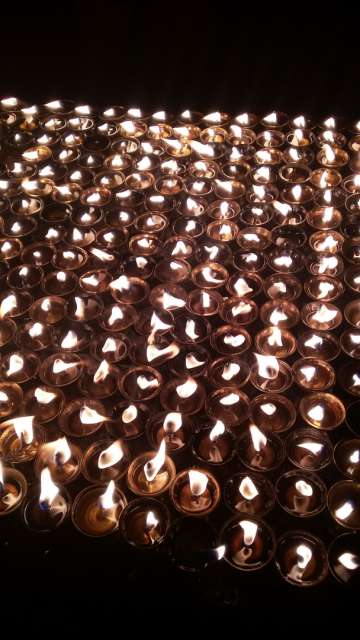 Oil lamps in the temple
