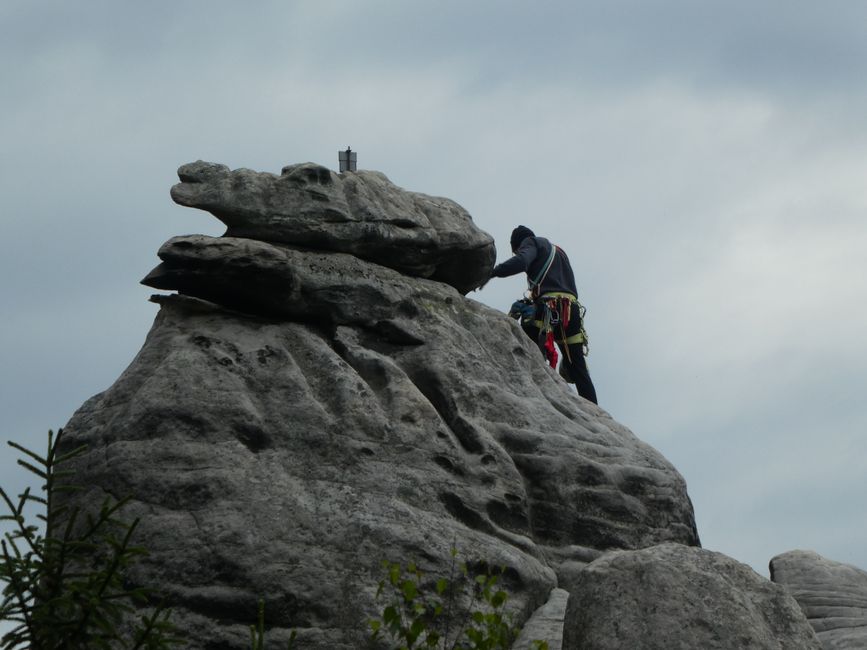 Climbers on the Adersbach Rocks