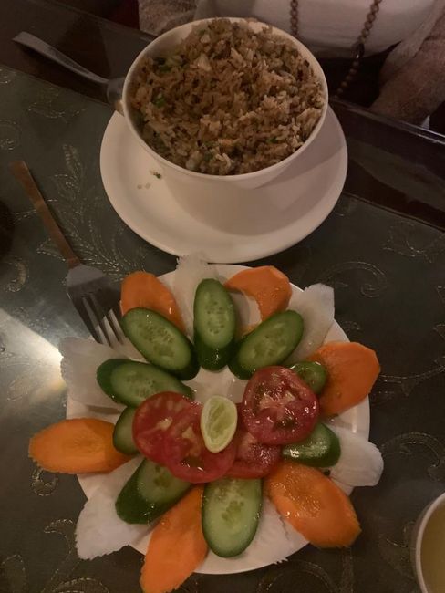 Mein Abendbrot heute Reis und Salat 