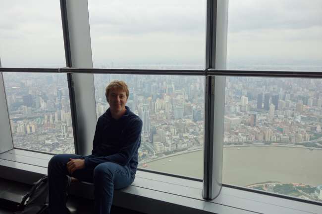 View from 552 meters in the Shanghai Tower (3rd tallest building in the world)