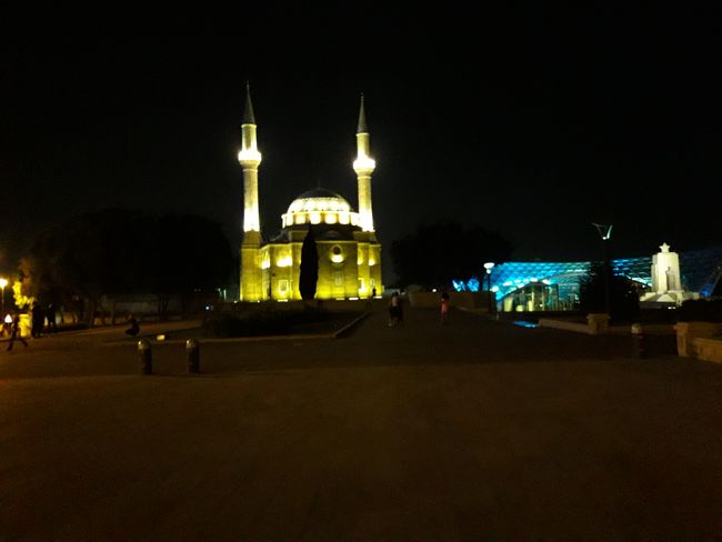 mosque illuminated