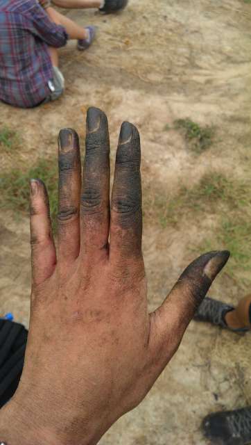 My hand after the first day
