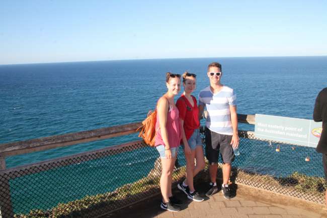 Caro, Lino & ich am östlichsten Punkt Australiens
