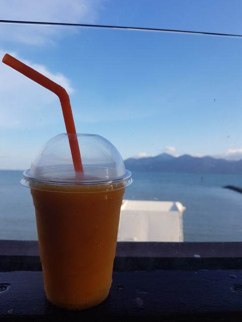 Mango shake on the ferry to Koh Chang