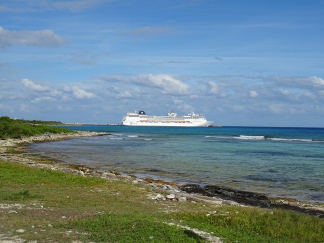 One of the many cruise ships