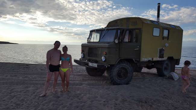 Our mobile sauna at the beach