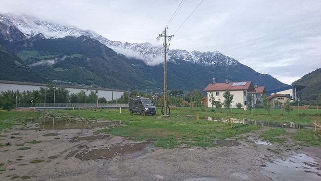 Cable car parking lot in Rabland