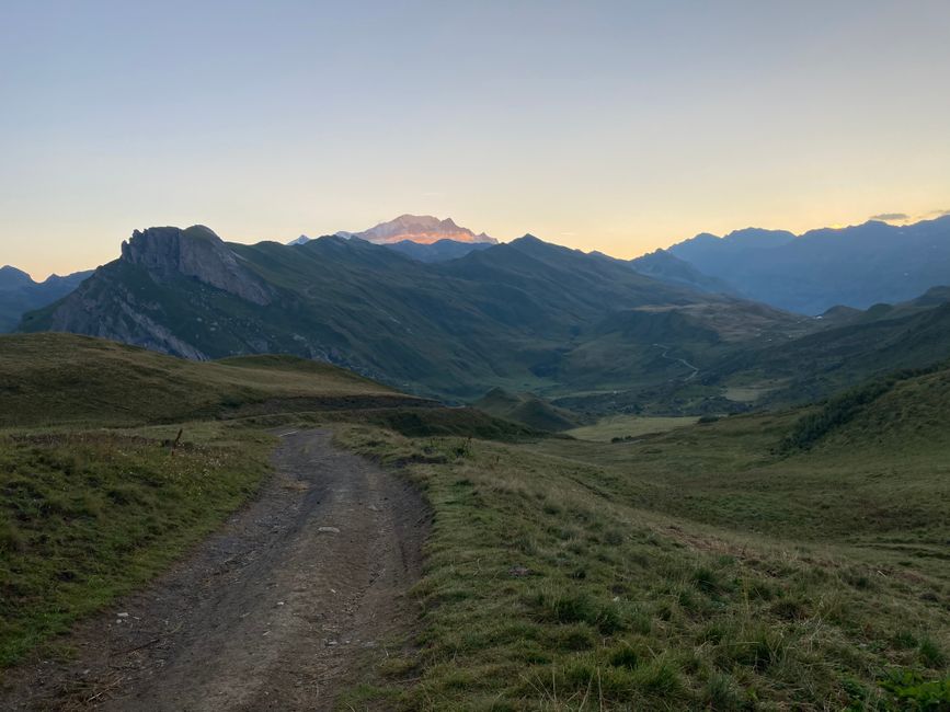 Wohl ein letztes Mal das Mont Blanc-Gebirge