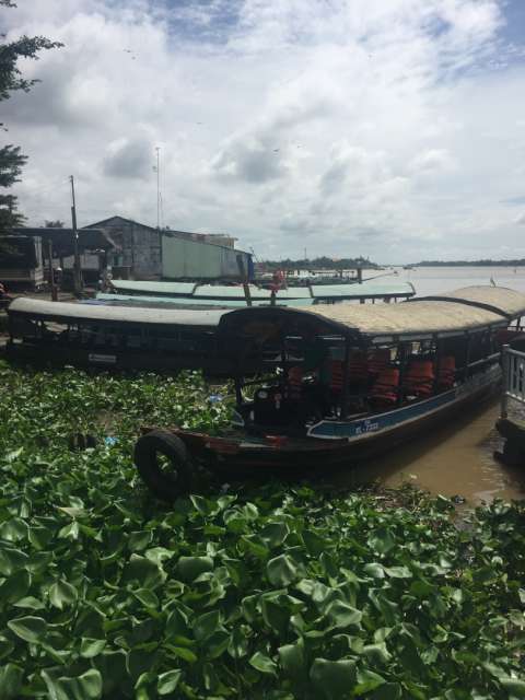 Motorboot auf dem Mekong 