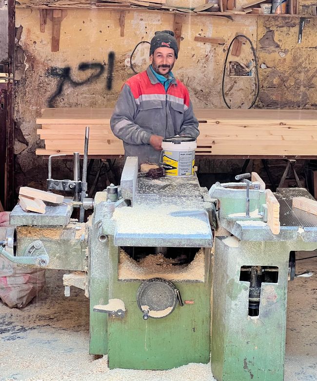 A carpenter at work.