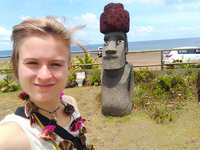 Moai auf dem Campingplatz- der ist nicht echt