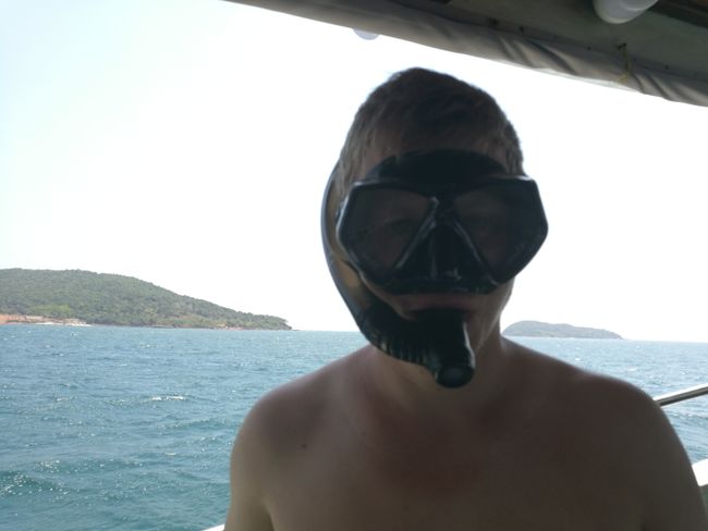 Martin trying dry snorkeling.