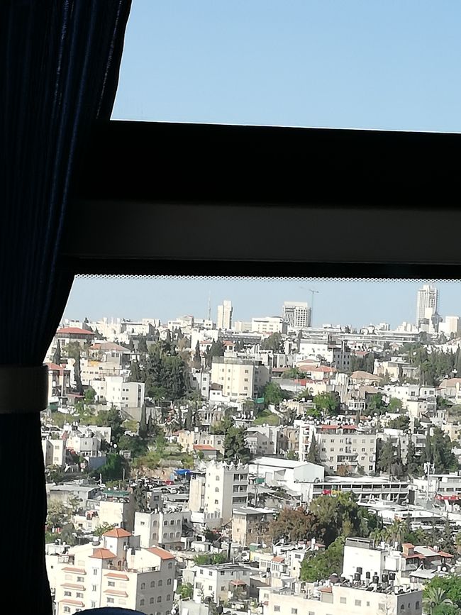 Jerusalem aus dem Bus Fenster 
