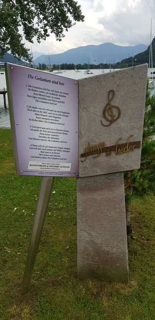 Road of songs at Lake Achensee (2km long with 12 stations)