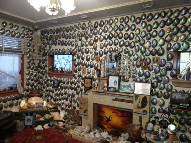 The interior of the Paua Shell House