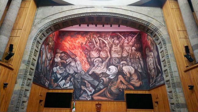 Im Auditorio des Kunstmuseum gab es auch noch ein beeindruckendes Mural von Orozco. 