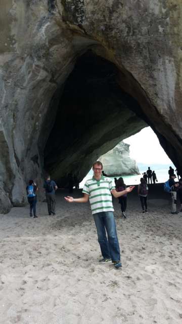 Me in front of Cathedral Cove