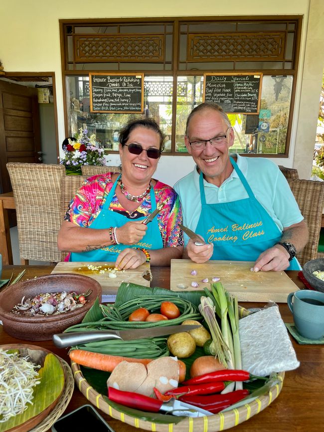 Barefoot at the cooking class