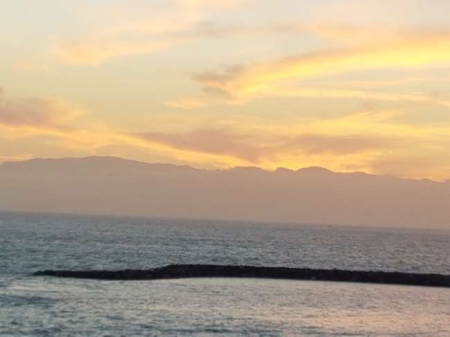 Evening atmosphere and view of the neighboring island La Gomera