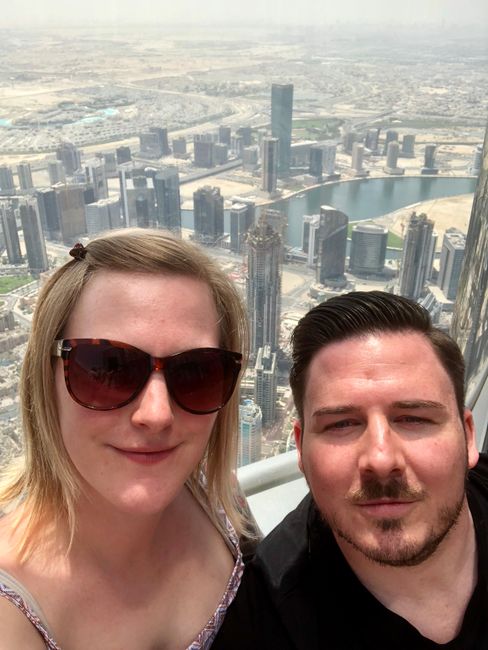 Both of us on the observation platform on the 124th floor