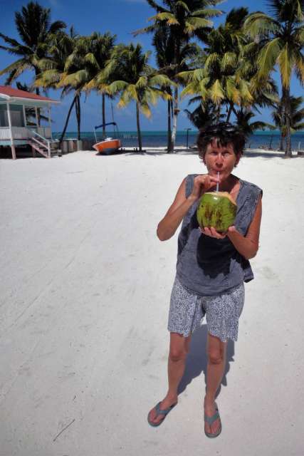 Fresh mom with fresh coconut