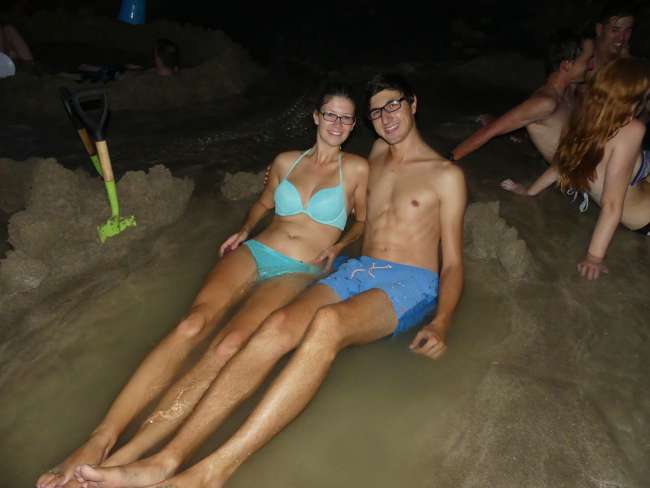 Us in our hot sand bath