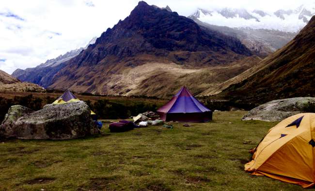 Our second camp between the paramount and the "most beautiful mountains of the world"
