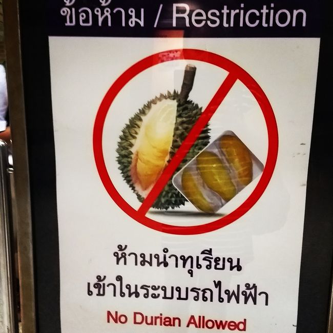 Hauptbahnhof Bangkok - Stinkfrüchte verboten